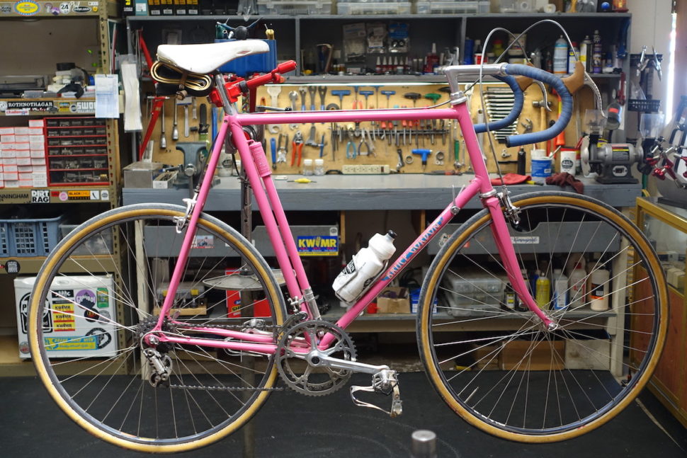 pink bruce gordon road bike